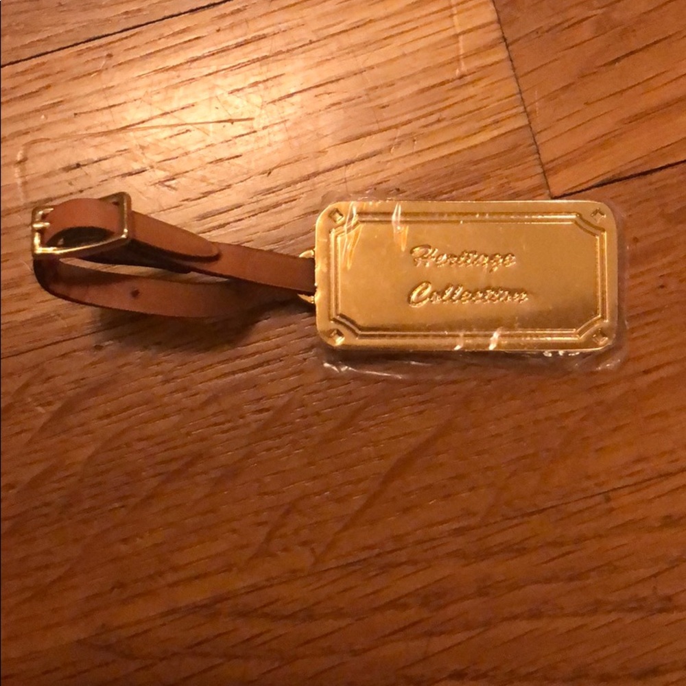 MCM Heritage Collection Luggage Tag Gold - Unused